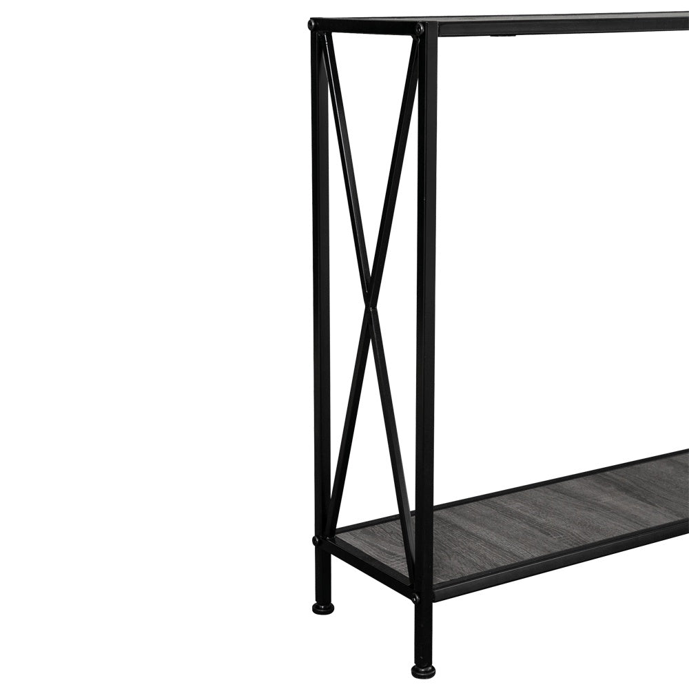 iRerts Console Table Narrow Sofa Table with Metal Frame, Entryway Table with MDF Tabletop, Industrial Skinny Hallway Table Sofa Tables Narrow Long for Hallway Living Room Home Office Entrance, Black