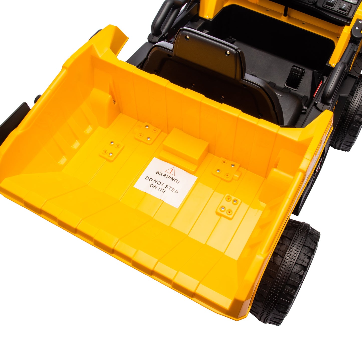 iRerts Ride On Dump Truck for Kids, 12V Powered Ride on Car with Remote Control, Electric Dump Bed, 1 Shovel, Bluetooth Music, LED Light, Kids Car Ride on Construction for Boys Girls Ages 3-5, Yellow