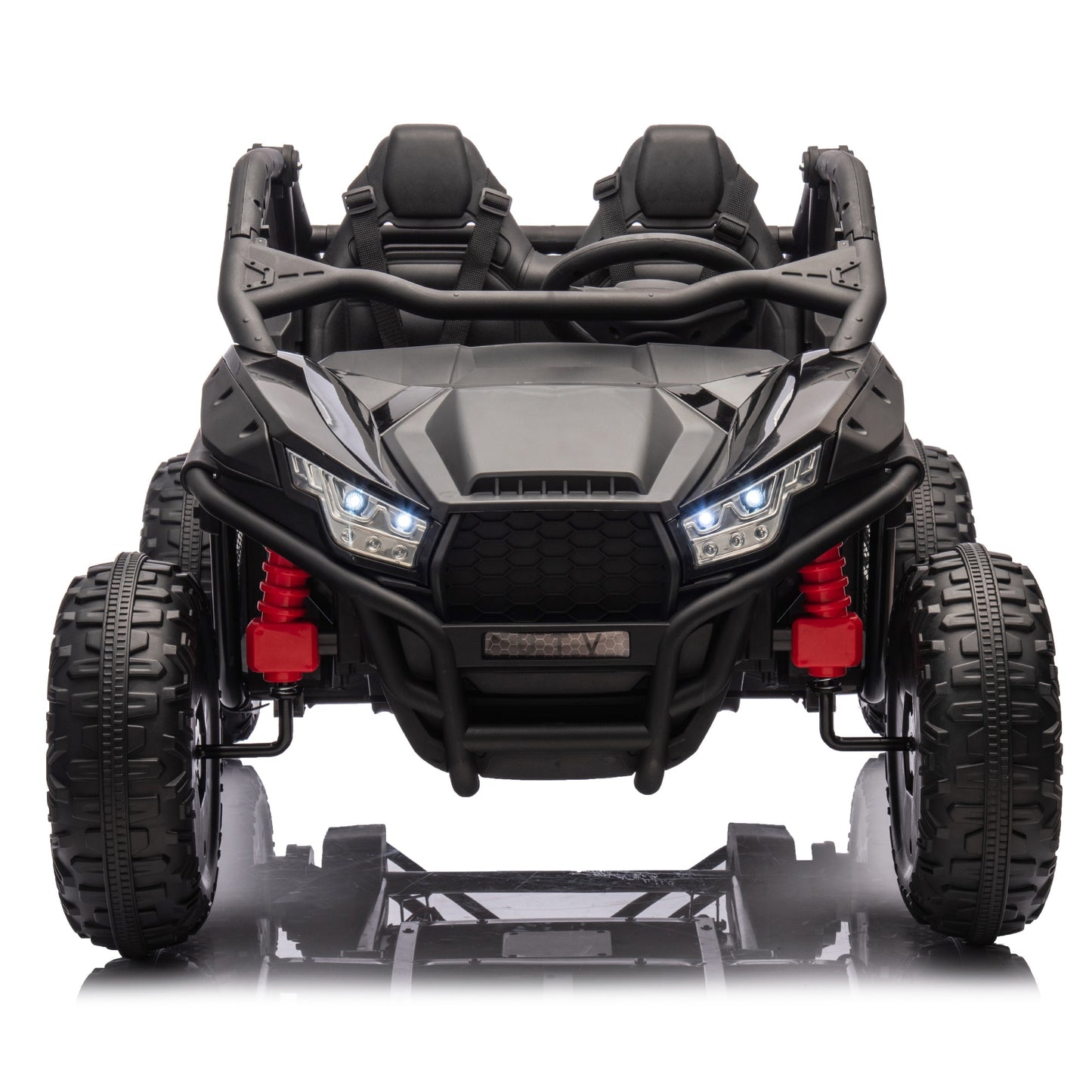 iRerts 2 Seater Ride on Car for Kids, 24 Volt Ride on Toys for Boys Girls Gifts, Powered Ride on UTV Electric Vehicle with Remote Control, Bluetooth, MP3/USB Ports, 4 Wheel Spring Suspension, Black