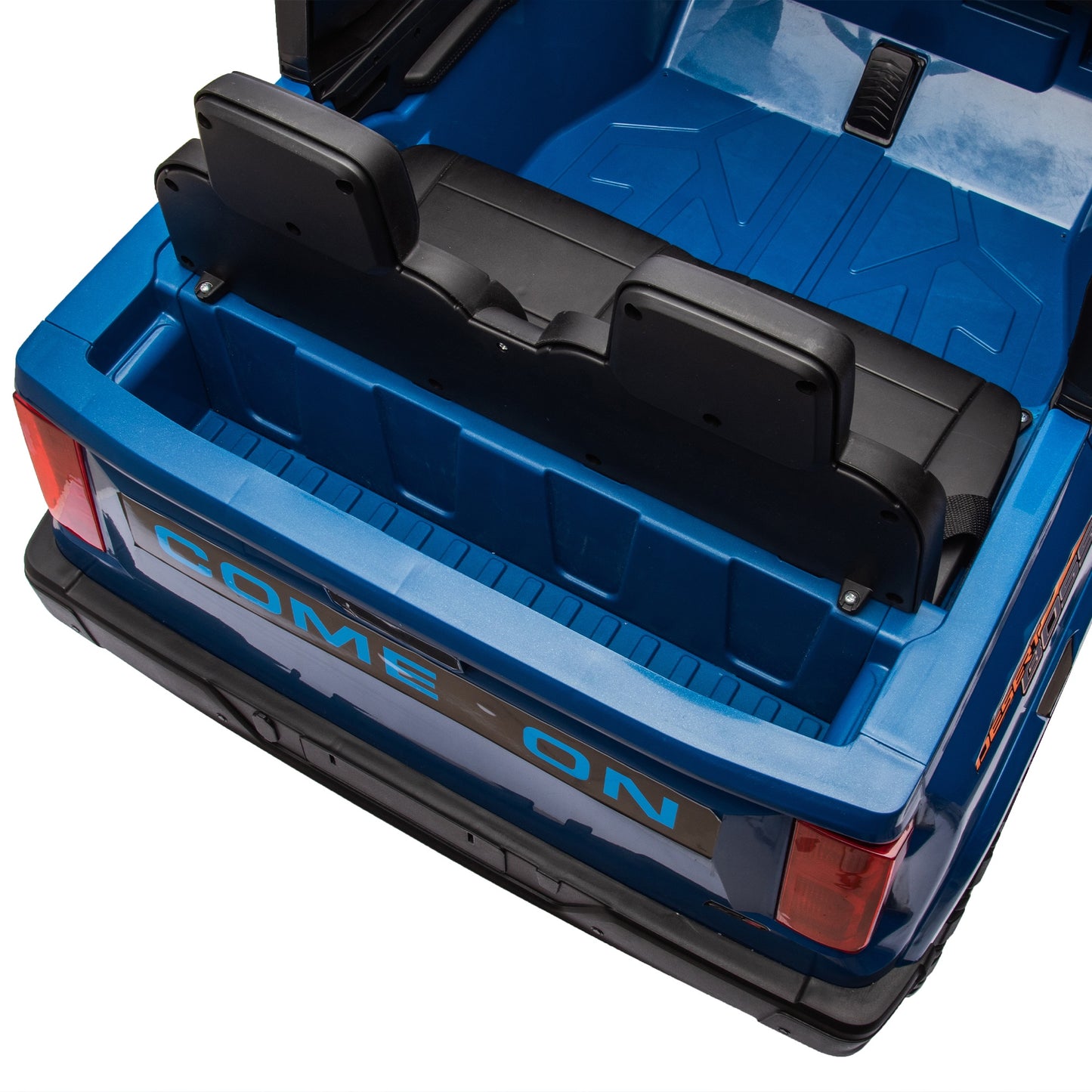 24V 2 Seater Ride on Truck, 4WD Powered Ride on Toy Car with Remote Control, Bluetooth, Music Player, 800W Motors, Back Box Storage, 3 Speeds, Kids Electric Vehicle for Boys Girls Gifts, Blue
