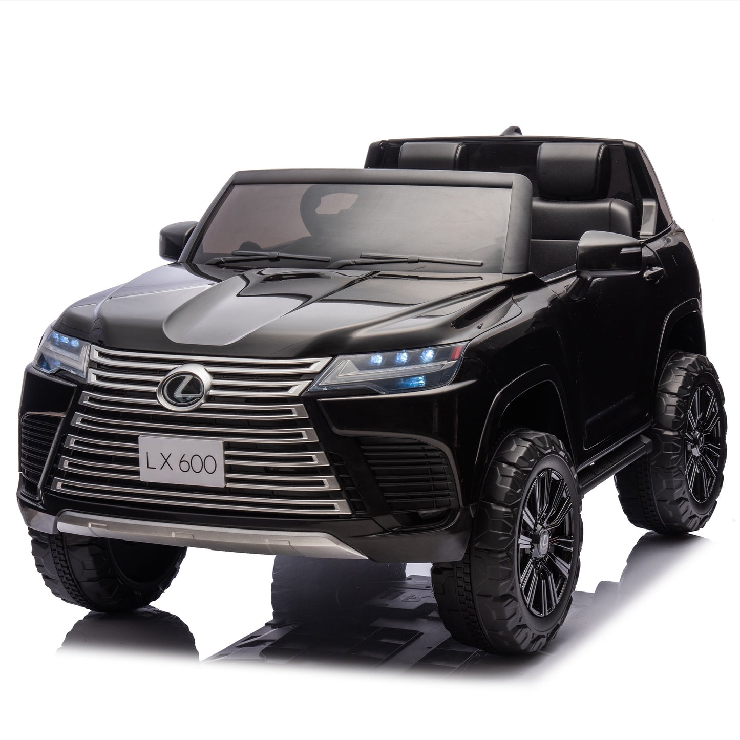 24V 2 Seater Electric Ride on Car, Licensed LEXUS LX600 Battery Powered Kids Electric Cars, Ride on Toys for Kids 4-7 with Remote Control, Bluetooth Music, 4 Wheel Suspension, LED Lights, Black