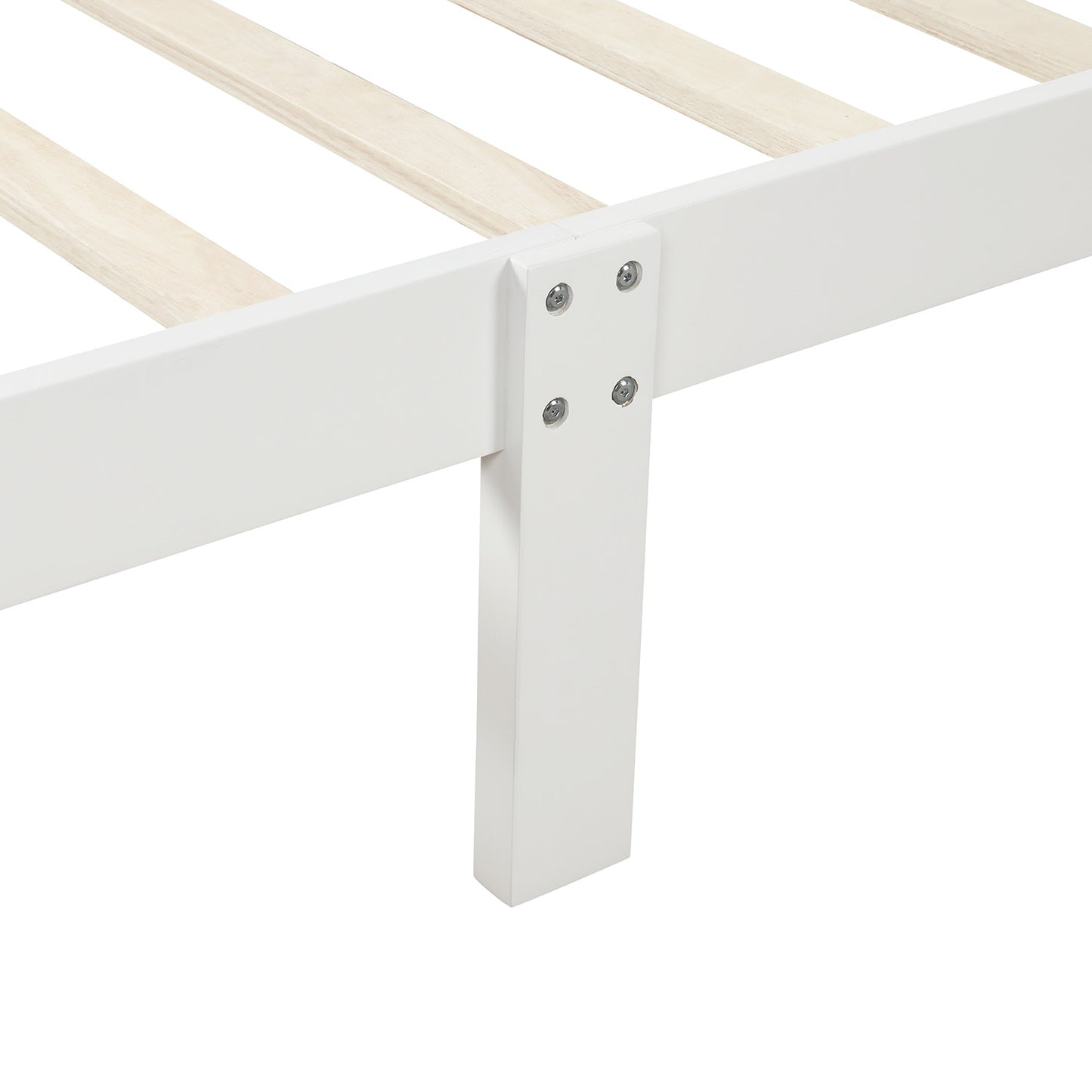 iRerts Platform Bed Frame Twin, Wood Twin Platform Bed Frame with Headboard and Footboard, Modern Twin Size Bed Frame with Wooden Slat Support, Twin Bed Frame No Box Spring Needed, White