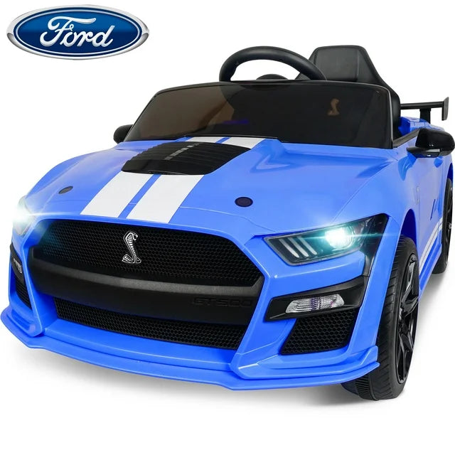 Ford Mustang GT500 Ride on Car for Kids, 12V Powered Ride on Toy with Remote Control, Bluetooth, Radio, Music, USB Port, LED Lights, 4 Wheels Suspension Electric Car for for 3-5 Years Boy Girl