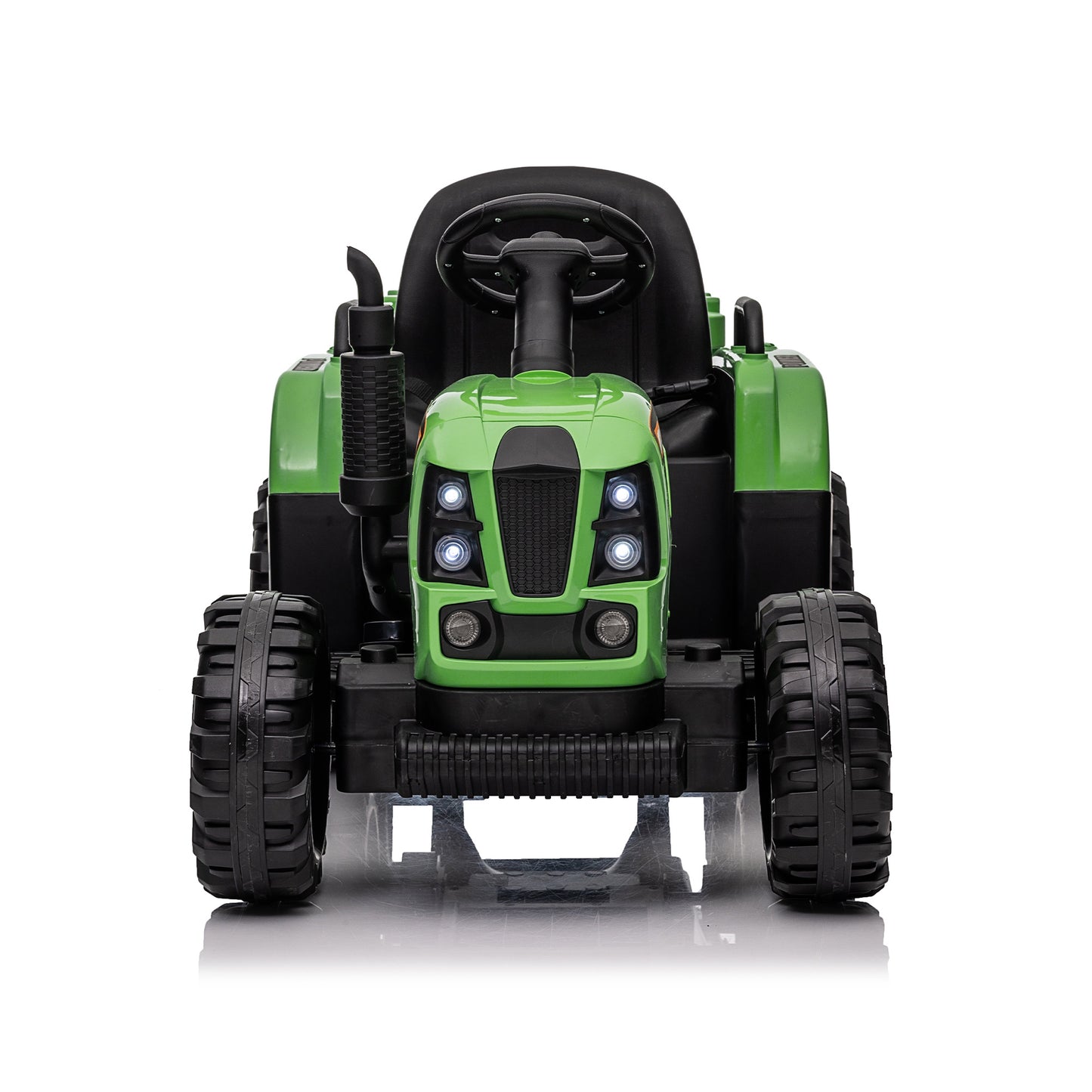 iRerts 24V Ride on Toy Tractor with Trailer, Powered Ride on Car with Remote Control, Electric Cars for Kids Toddlers 3-6 Years Old with 3 Speeds, Bluetooth, Music, USB/MP3 Ports, LED Light, Emerald