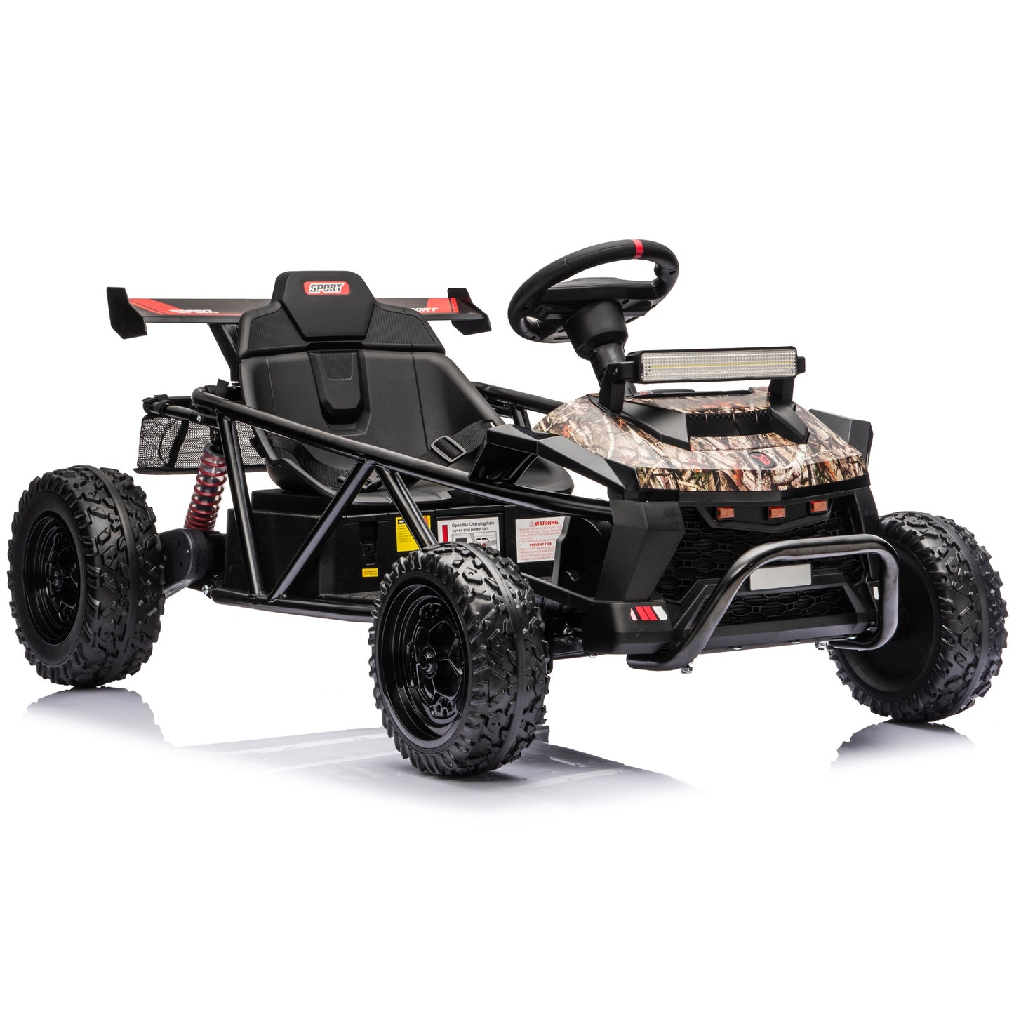 iRerts 36V Ride on Toys for Big Kids, Powered Ride on Cars with Bluetooth, Music, Real Wheels Spring Suspension, Kids Car Electric Ride on Vehicles for Boys Girls Ages 6+, Black