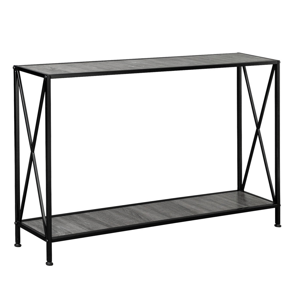 iRerts Console Table Narrow Sofa Table with Metal Frame, Entryway Table with MDF Tabletop, Industrial Skinny Hallway Table Sofa Tables Narrow Long for Hallway Living Room Home Office Entrance, Black