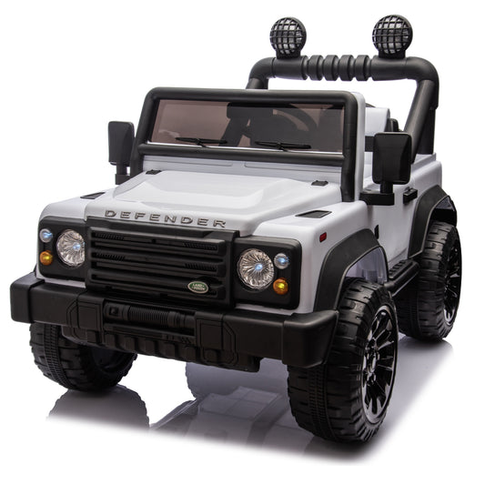 24V 2 Seater Ride on Car for Kids, Licensed Land Rover Defender Volta 5008 Ride on Toys for Big Kids with Remote Control, Bluetooth, Music, LED Lights, Powered Electric Car for Kids Boys Girls, White