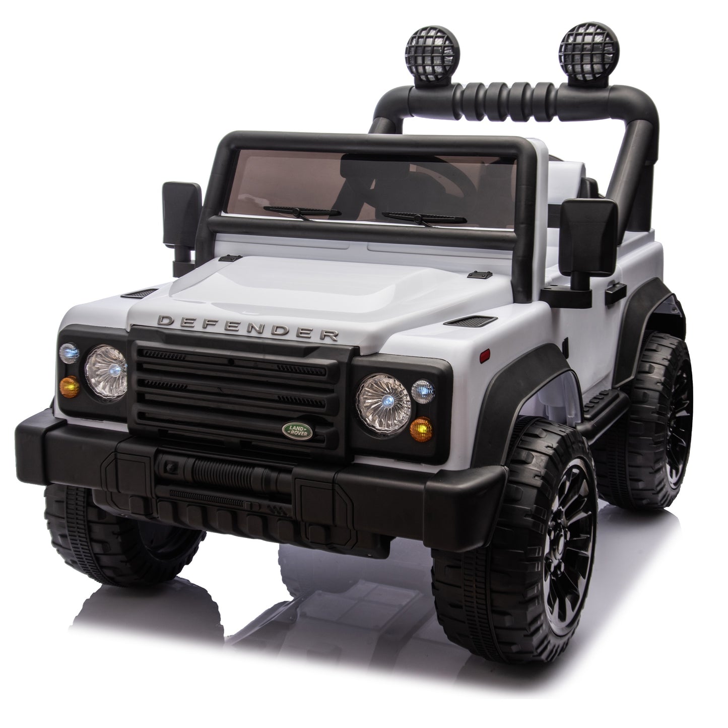 iRerts 24V 2 Seater Ride on Cars, Licensed Land Rover Defender Volta 5008 Ride on Toys for Big Kids with Remote Control, Bluetooth, Music, LED Lights, Powered Electric Car for Kids Ages 3-8, White