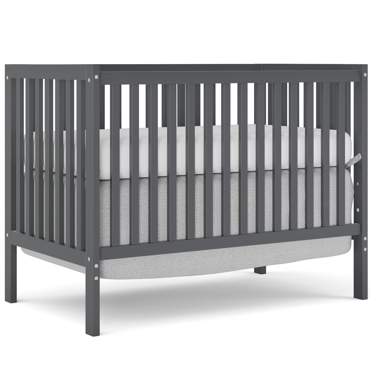 iRerts 5 In 1 Convertible Baby Crib, Wood Convertible Crib Toddler Bed with Wood Legs, Converts from Baby Crib to Toddler Bed, Fits Standard Full-Size Crib Mattress, Easy to Assemble, Gray
