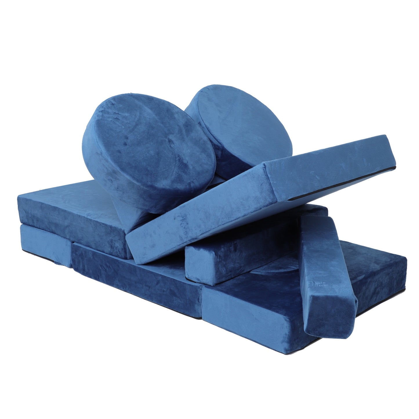 iRerts 14Pcs Modular Kids Play Couch, Convertible Nugget Couch for Kids Boys Girls, Kids Sofa Couch Floor Sofa for Children, Kids Couch Building Fort Foam Couch for Playroom Bedroom Nursery, Blue