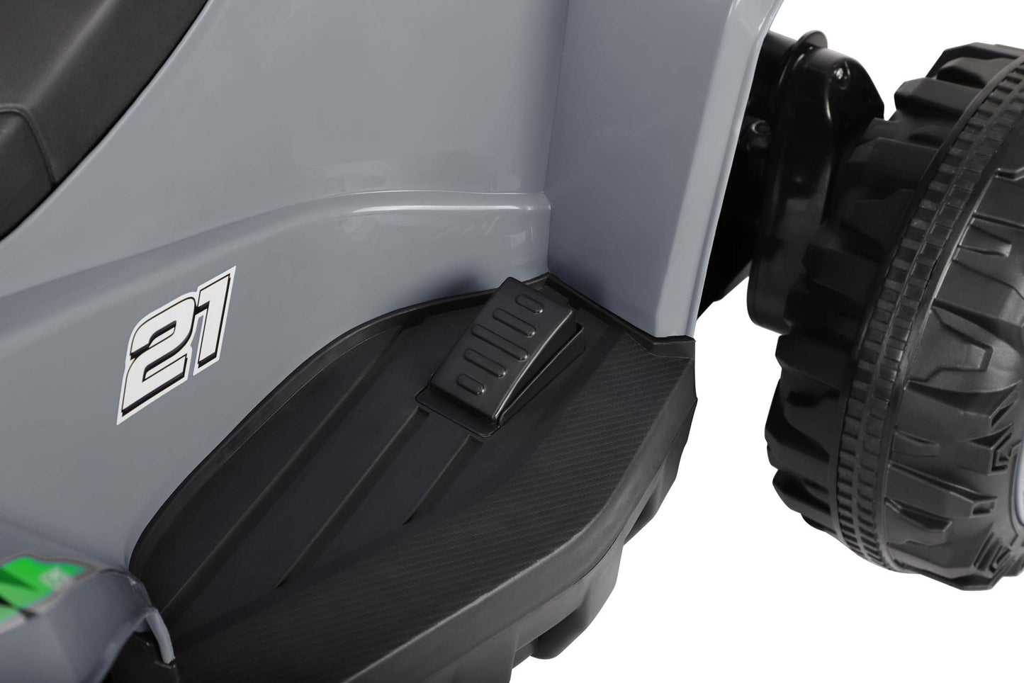 24V Battery Powered Ride on ATV, 4WD Kids Ride on Cars with Bluetooth, Music, LED Light, USB/AUX Ports, Ride on Toys Electric Cars for Kids Boys Girls 3-8 Ages Gifts, Gray