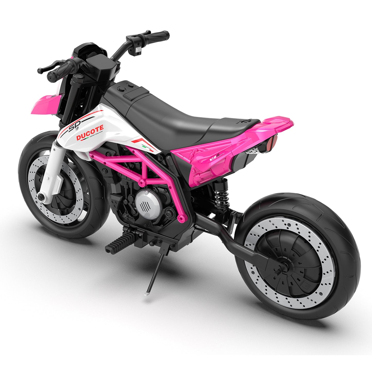 iRerts 24V Electric Dirt Bike for Kids, 200W Kids Electric Bike for Boys Girls Ages 6+, Kids Ride on Motorcycle with EVA Wheels, Suspension System, Safe Speed 4.35-9 MPH, Bluetooth Music, Pink