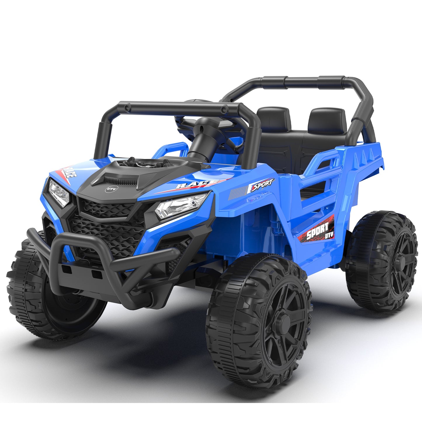 iRerts 12V Ride on Car UTV with Remote Control, Powered Ride on Toys for Kids Boys Girls Ages 3-5, Electric Car for Kids with Bluetooth, Music, MP3 Ports, LED Lights, Horn, Blue