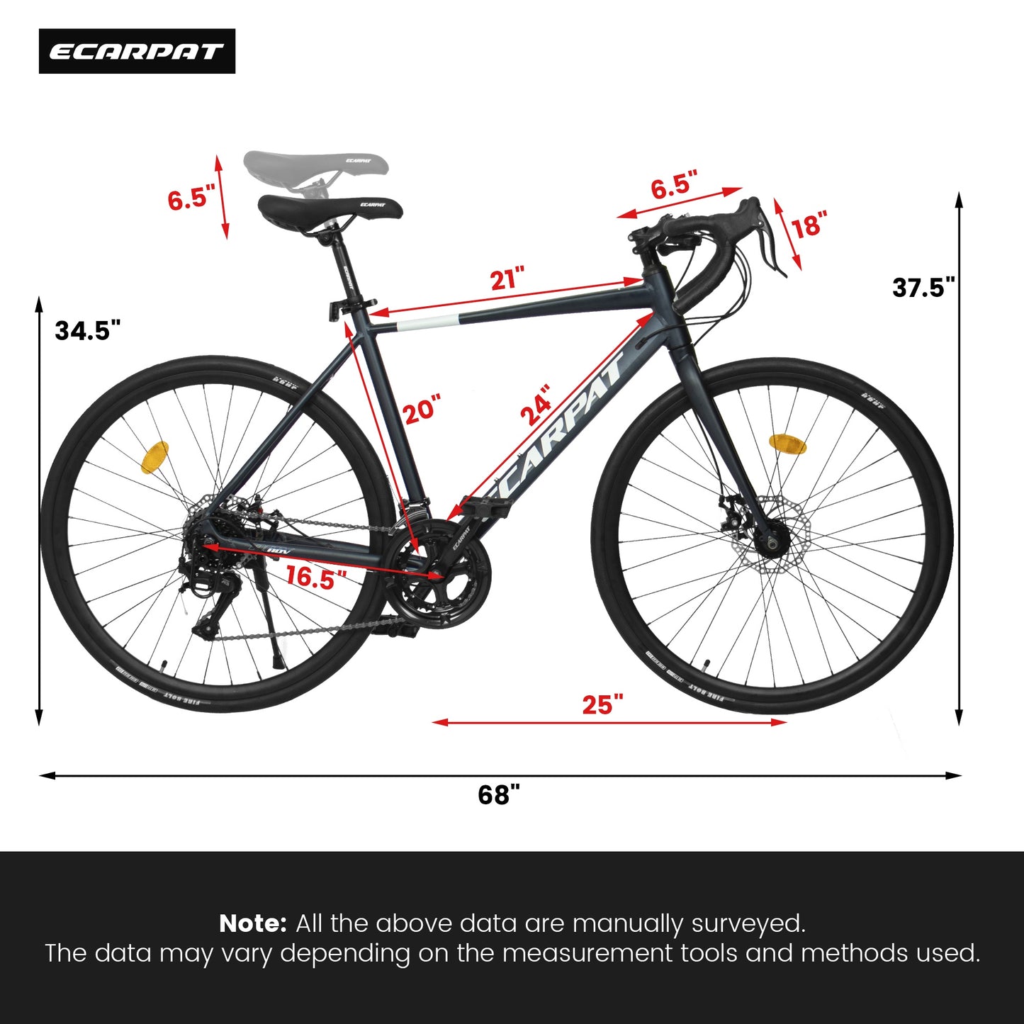 iRerts 700C Road Bike, 16 Speed Outdoor Bike for Men Women, Road Commuter Bike with Disc Brakes, Aluminum Frame, Lightweight Racing Bike Adult Bicycle L Size, Dark Blue