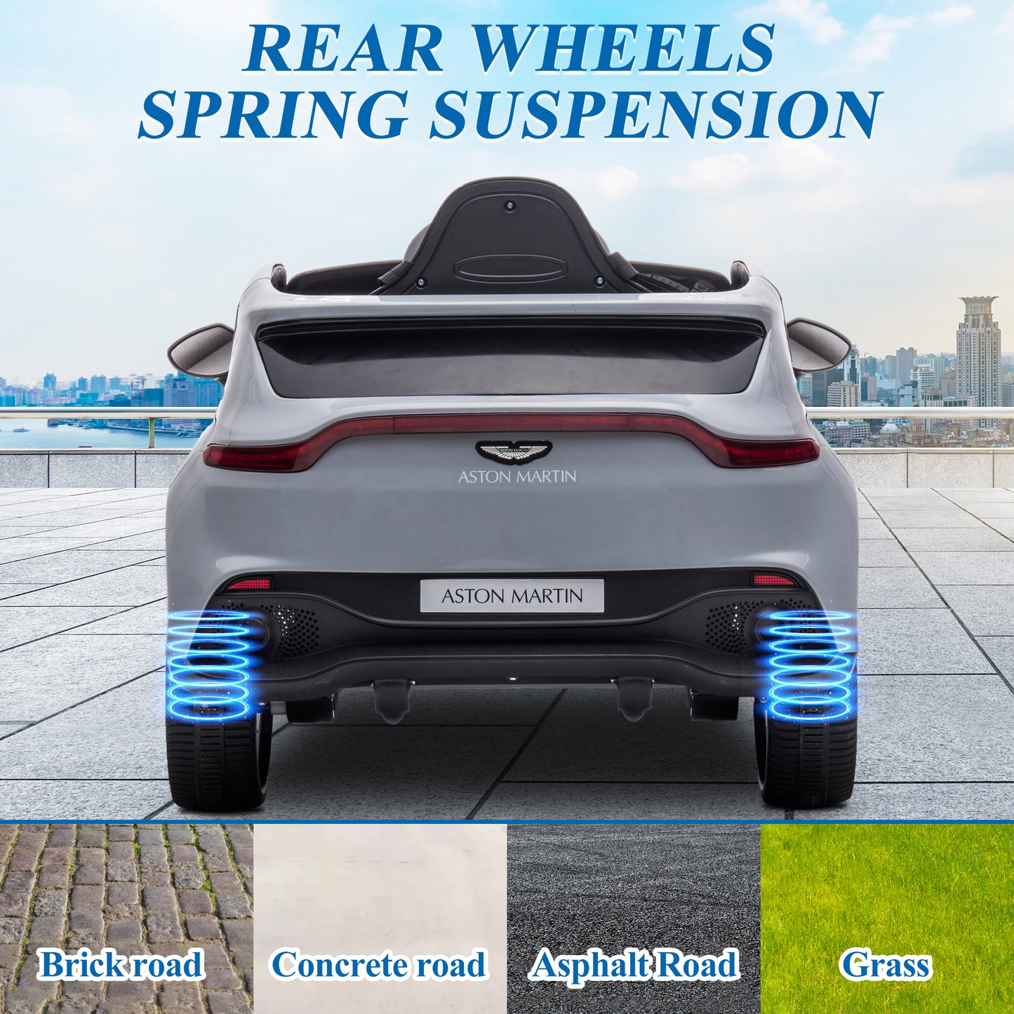 12V Ride on Car for Girls and Boys?Licensed Aston Martin Electric Vehicle, MP3, Bluetooth, Ride On Toy for 3-5 Years Old