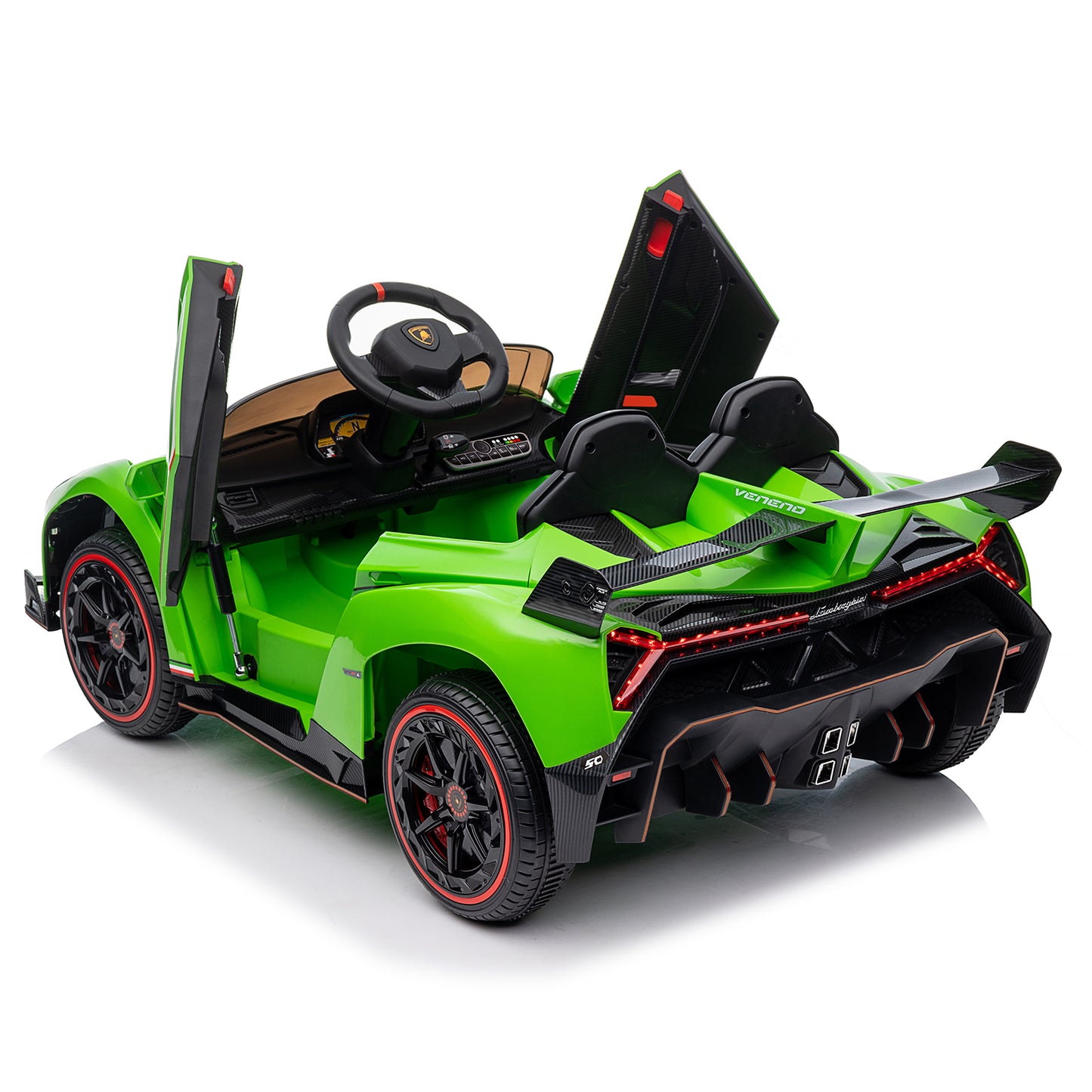 iRerts 12V Ride on Sports Cars with Remote Control, Lamborghini Poison Kids Ride on Vehicles Toys for Boys Girls 3-5 Years Old Gifts, Battery Powered Kids Electric Cars with Music, LED Light, Green
