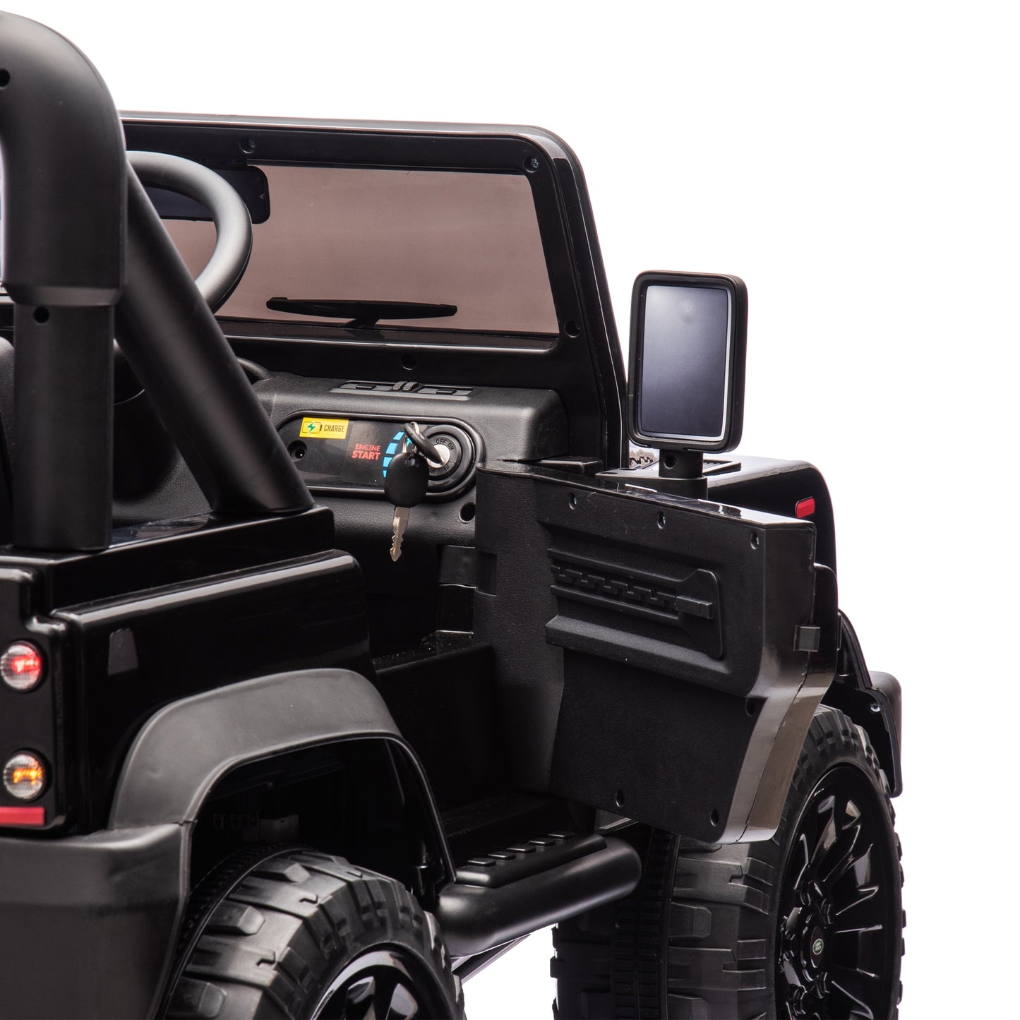 iRerts 24V 2 Seater Ride on Cars, Licensed Land Rover Defender Volta 5008 Ride on Toys for Big Kids with Remote Control, Bluetooth, Music, LED Lights, Powered Electric Car for Kids Ages 3-8, Black