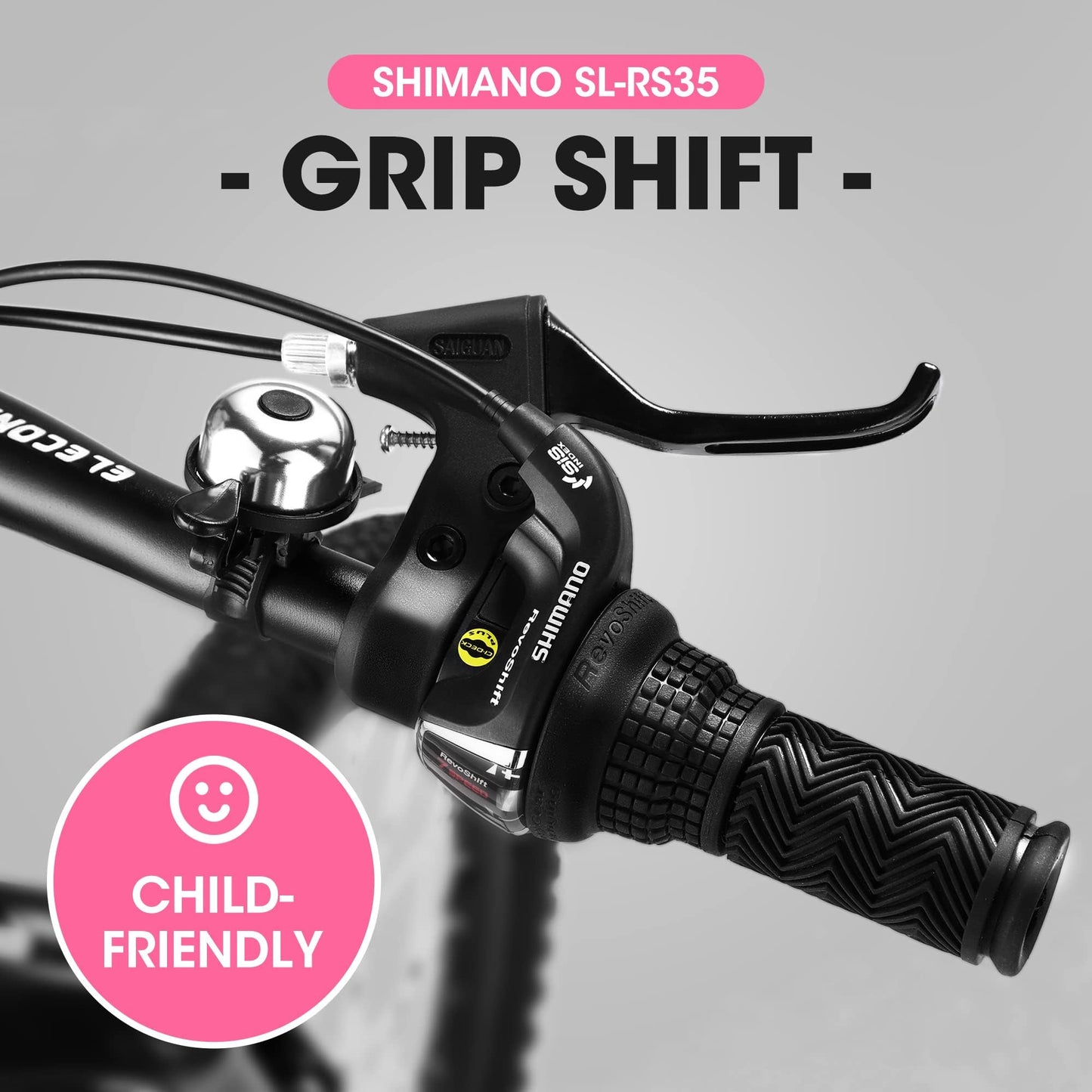 iRerts Mountain Bike for Boys Girls, 20'' Kids Mountain Bike with 7 Speed, Front Suspension, Disc Brake, Kids Bike for 8-12 Years Old, Teenager Children Kids Bicycles, Pink