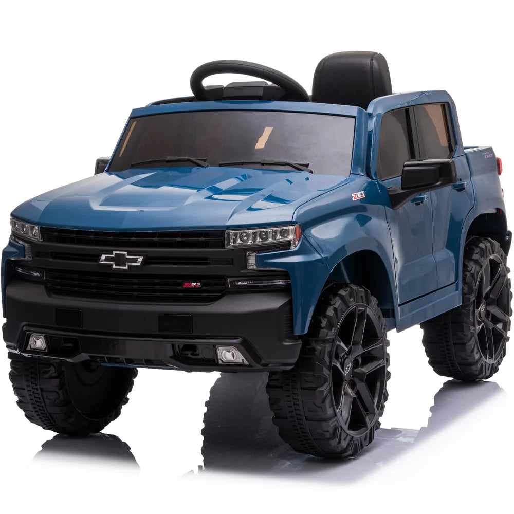 Licensed Chevrolet Electric Kids Ride On, 12V Battery Powered Ride on Car with Remote Control, MP3 Player, LED Lights, Ride on Toy with Spring Suspension for Boy Ages 3-5 Birthday Gift, Black