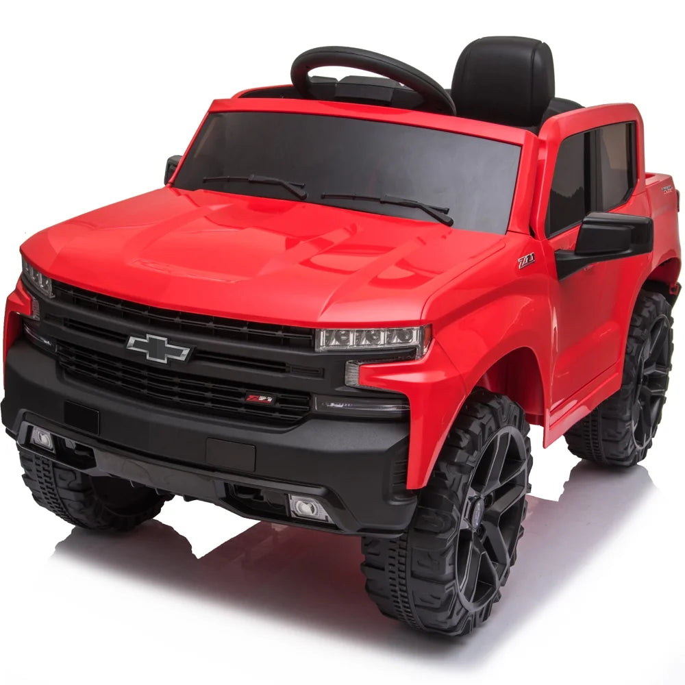 Licensed Chevrolet Electric Kids Ride On, 12V Battery Powered Ride on Car with Remote Control, MP3 Player, LED Lights, Ride on Toy with Spring Suspension for Boy Ages 3-5 Birthday Gift, Black