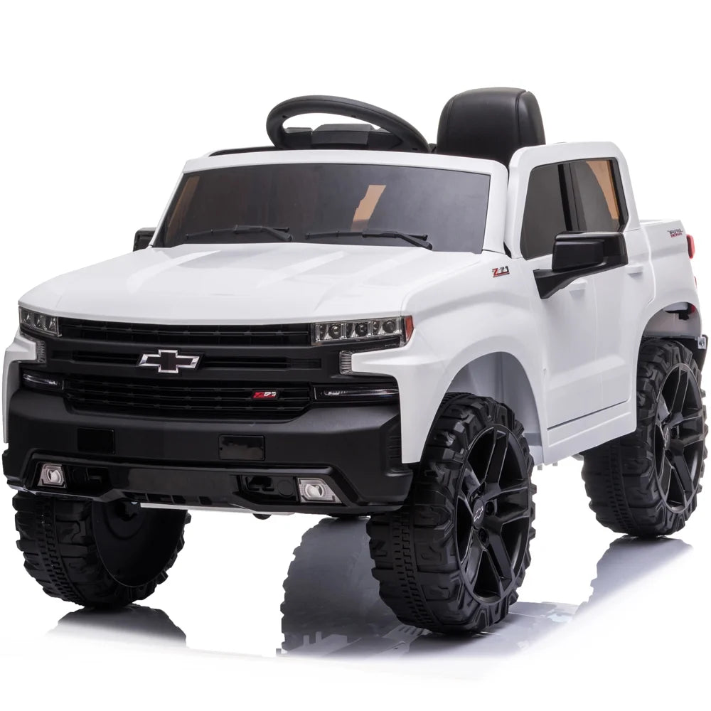 Licensed Chevrolet Electric Kids Ride On, 12V Battery Powered Ride on Car with Remote Control, MP3 Player, LED Lights, Ride on Toy with Spring Suspension for Boy Ages 3-5 Birthday Gift, Black
