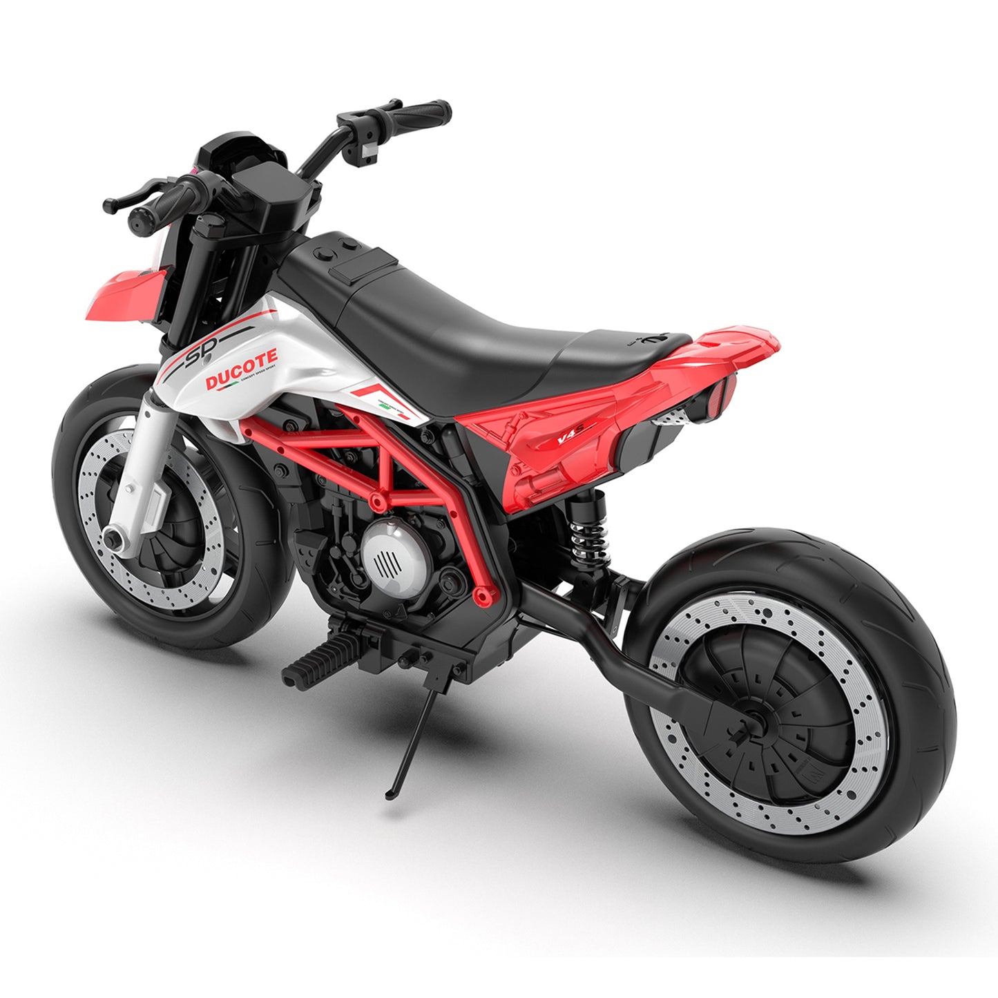 iRerts 24V Electric Dirt Bike for Kids, 200W Kids Electric Bike for Boys Girls Ages 6+, Kids Ride on Motorcycle with EVA Wheels, Suspension System, Safe Speed 4.35-9 MPH, Bluetooth Music, Red