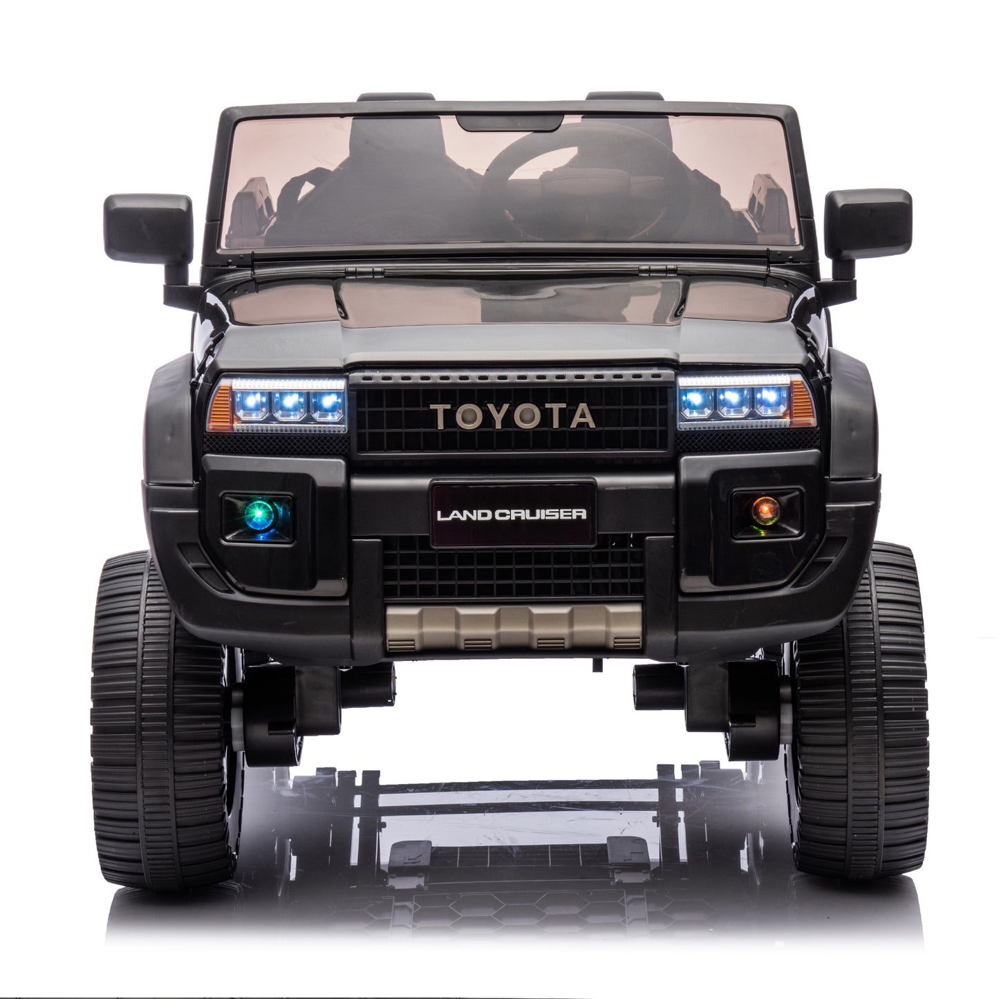 Licensed Toyota LC250 24V 2 Seater Ride On Car, Powered Ride on Toys with Remote Control, Shovel, Bluetooth Music, 4WD 220W Motor, 4 Wheels Suspension, Electric Truck for Kids Boy Girl Ages 3-8, Black