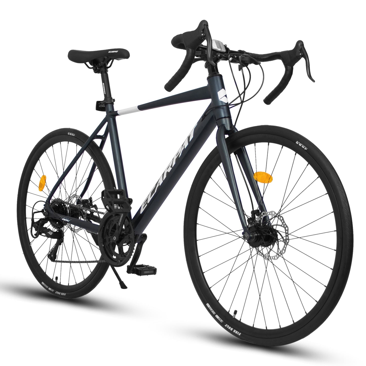 iRerts 700C Road Bike, 16 Speed Outdoor Bike for Men Women, Road Commuter Bike with Disc Brakes, Aluminum Frame, Lightweight Racing Bike Adult Bicycle L Size, Dark Blue