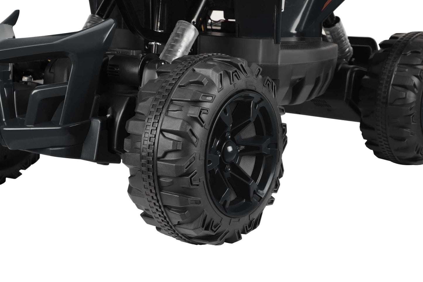 24V Battery Powered Ride on ATV, 4WD Kids Ride on Cars with Bluetooth, Music, LED Light, USB/AUX Ports, Ride on Toys Electric Cars for Kids Boys Girls 3-8 Ages Gifts, Black