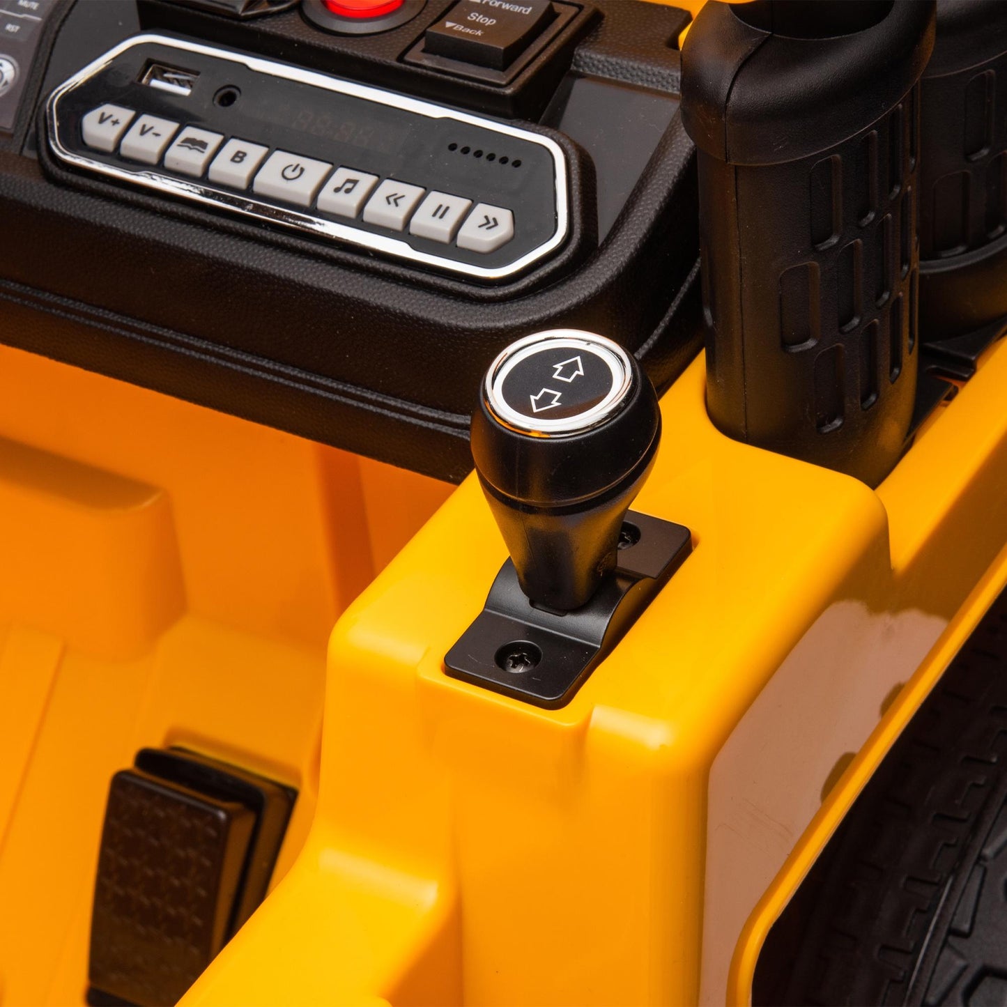 iRerts Ride on Dump Truck for Boys, 12V Ride on Car with Remote Control, 4 Wheel Construction Vehicles with Electric Dump Bed and Shovel, Powered Ride on Toys with Bluetooth, Music, USB Port, Yellow