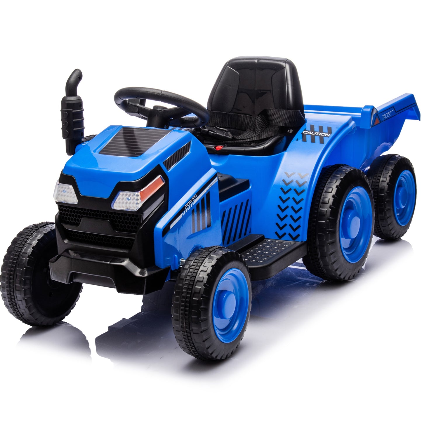 iRerts 12V Ride on Tractor, Powered Ride on Car for Kids Boys Girls Ages 3-6 Gifts, Kids Ride on Toys Electric Cars with Removable Storage Tug, Bluetooth ,Music, MP3/USB Ports, LED Light, Blue