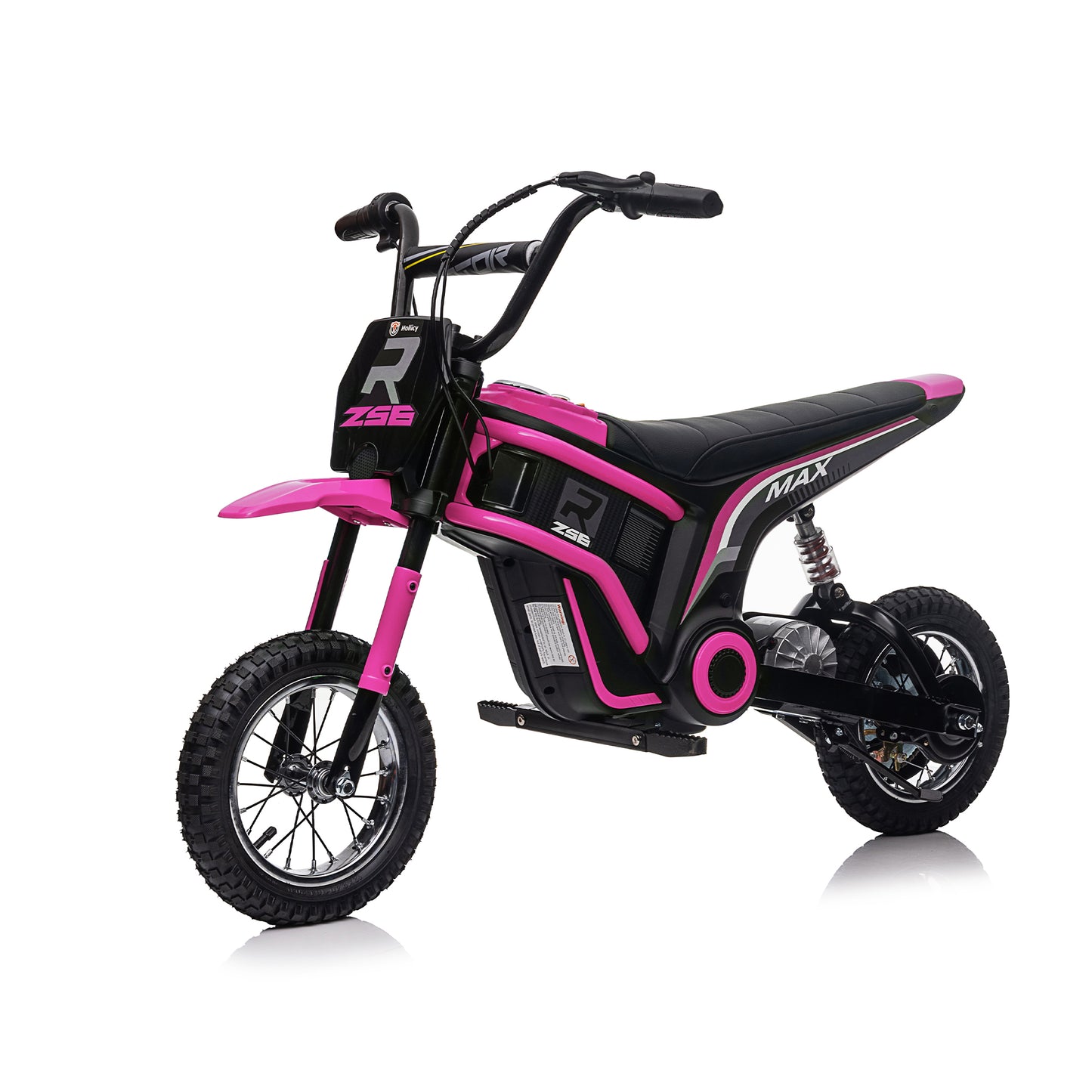 iRerts 24V Ride On Motocross Motorcycle, Kids Electric Dirt Bike for Boys 8-12, Kids Motorcycle with Dual Suspension, MP3 Player, Speeds up to 14.29MPH, Pink