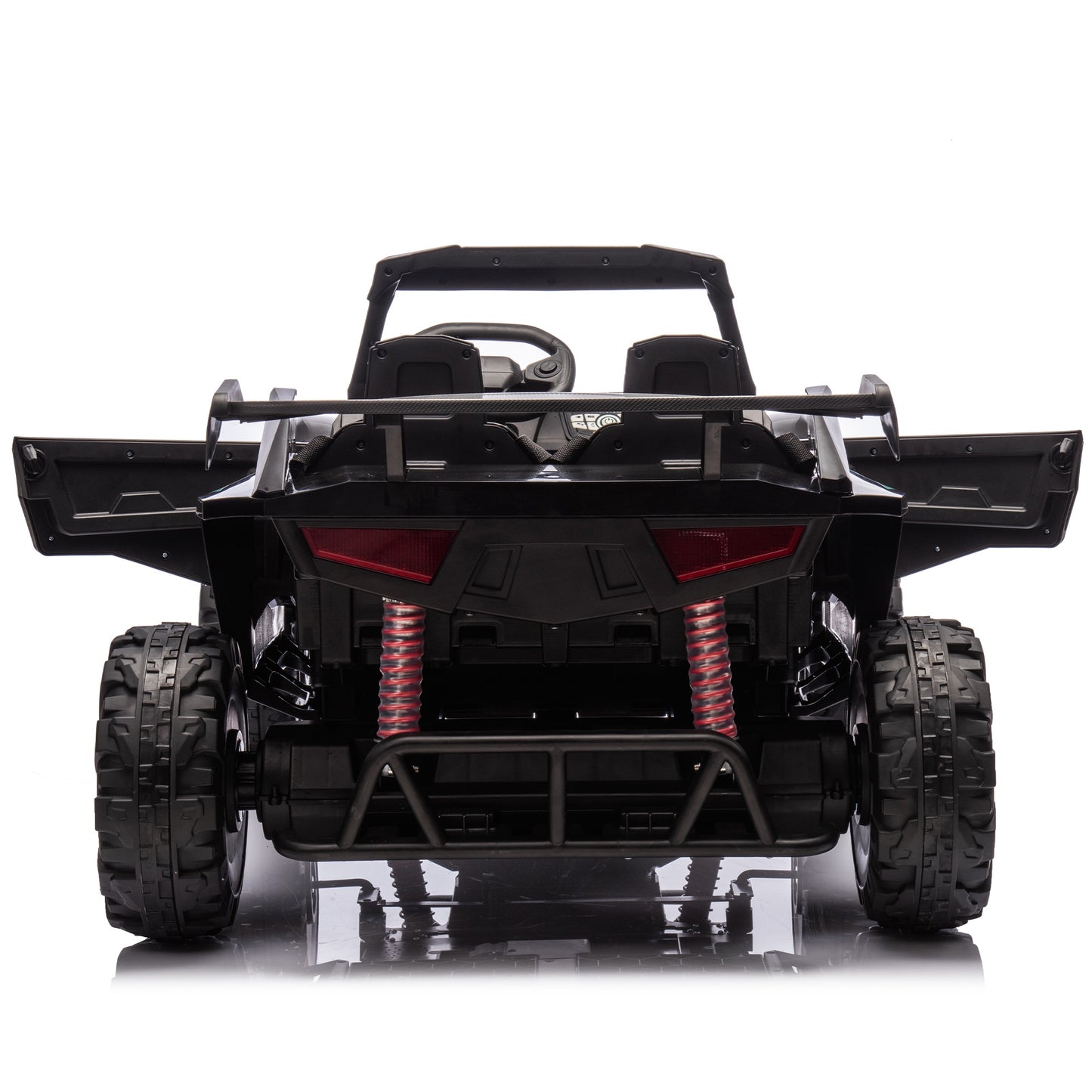 iRerts 24V Powered Ride on Cars, Ride on Toys for Big Kids Boys Girls Ages 3-8, Kids Car Electric Vehicles with Remote Control, Bluetooth, MP3/USB Ports, 4 Wheels Spring Suspension, Black
