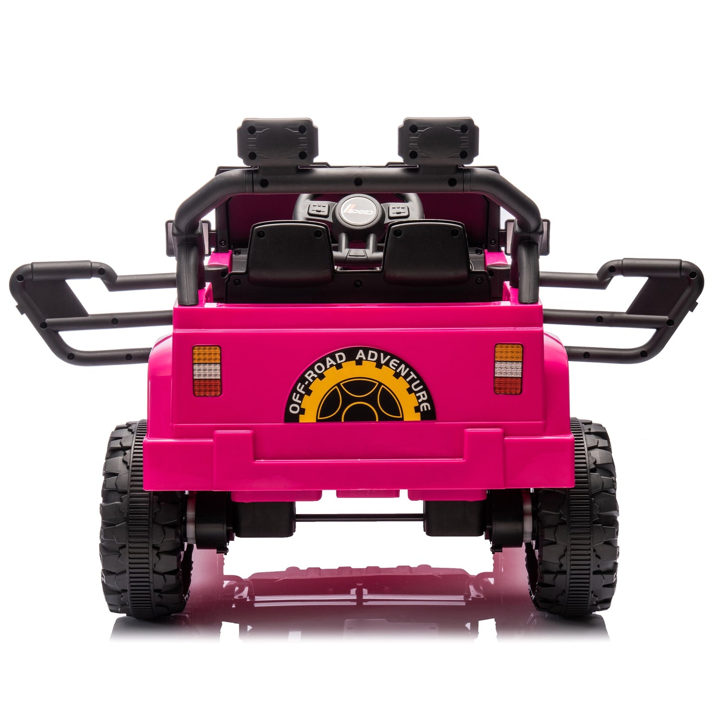 iRerts 12V Ride on Cars with Remote Control, Electric Cars for Kids Boys Girls 3-6 Ages, Powered Ride on Toys Truck with Bluetooth, Music, MP3/USB Port, Detachable Steering Wheel, Pink