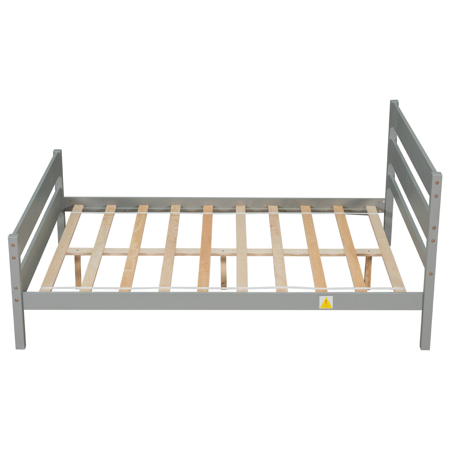 iRerts Wood Full Bed Frame, Gray Full Platform Bed Frame with Headboard and Footboard, Modern Full Bed Frame No Box Spring Needed for Adults Teens Kids, Full Size Bed Frame with Wood Slat Support