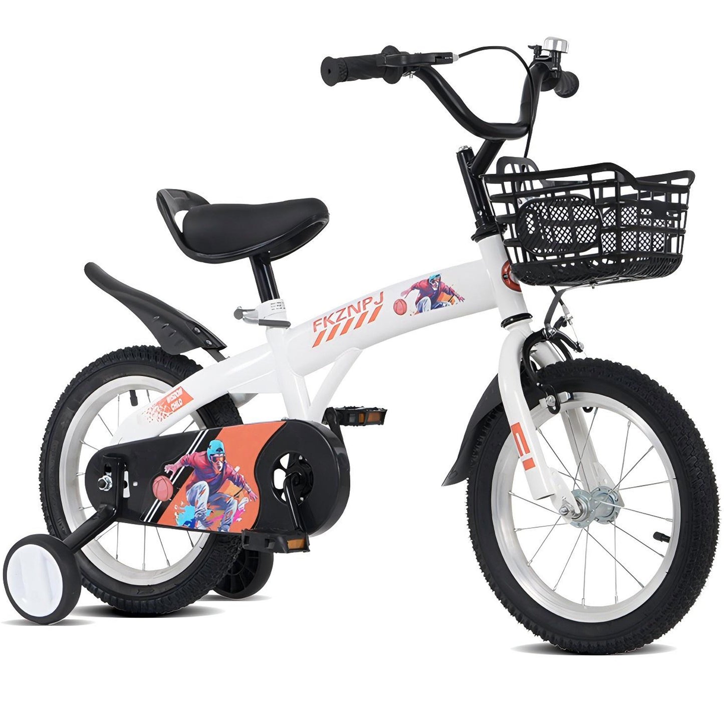 iRerts Kids Bike with Training Wheels, 16 Inch Kids Bicycle for Boys Girls Ages 4-8 Years Old, Girls Bicycles for Kids with Adjustable Seat, Fender and Varrier, White