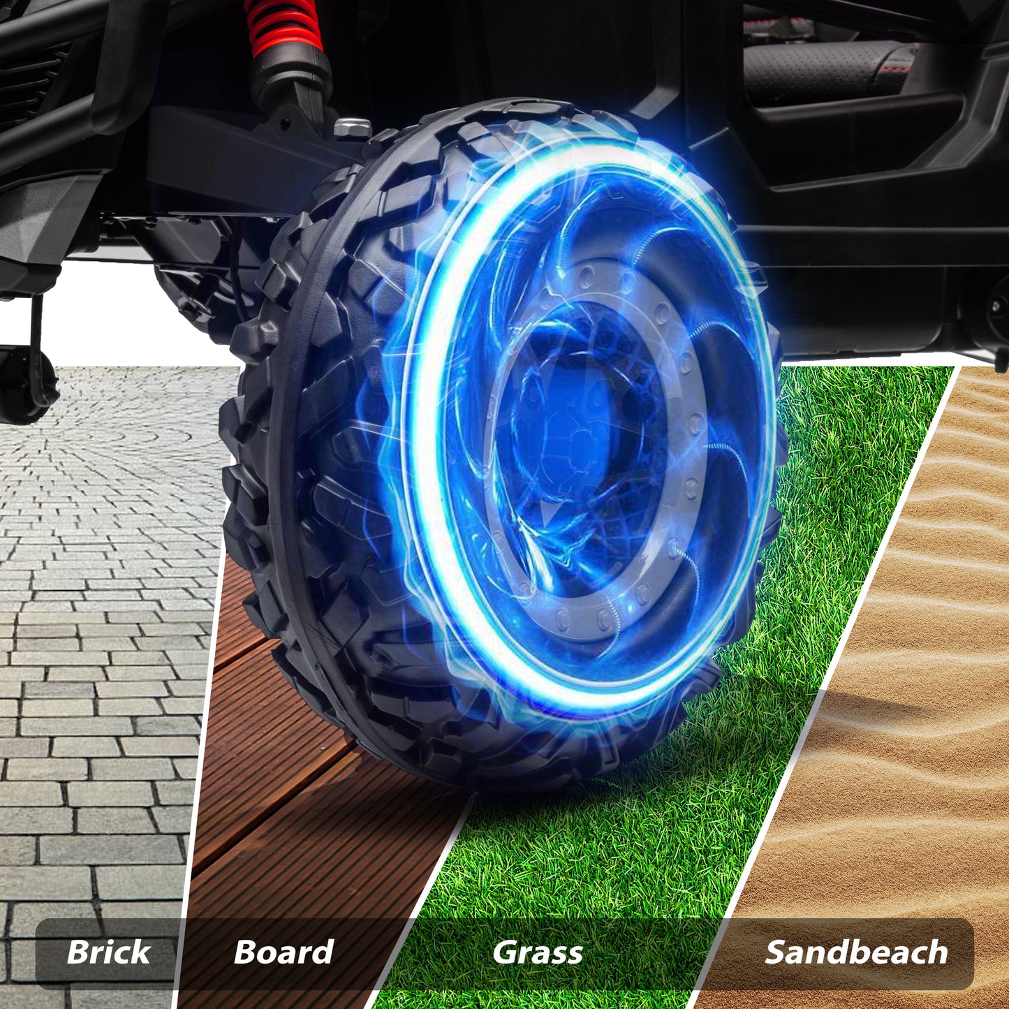 iRerts Black 24V Battery Powered Ride on UTV Cars for Boys Girls, Kids Ride on Toys with Remote Control, Music, LED Light, USB, Bluetooth, Large Seat Kids Electric Vehicle for Christmas Birthday Gifts