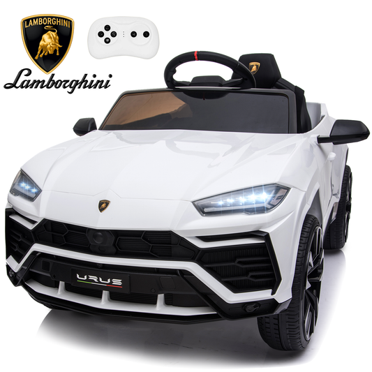 Licensed Lamborghini Ride on Car with Remote Control Kids Ride on Toy for Girls and Boys 12V Powered Electric Vehicles for 3-5 Years Old, USB, Ride on Truck, Headlight