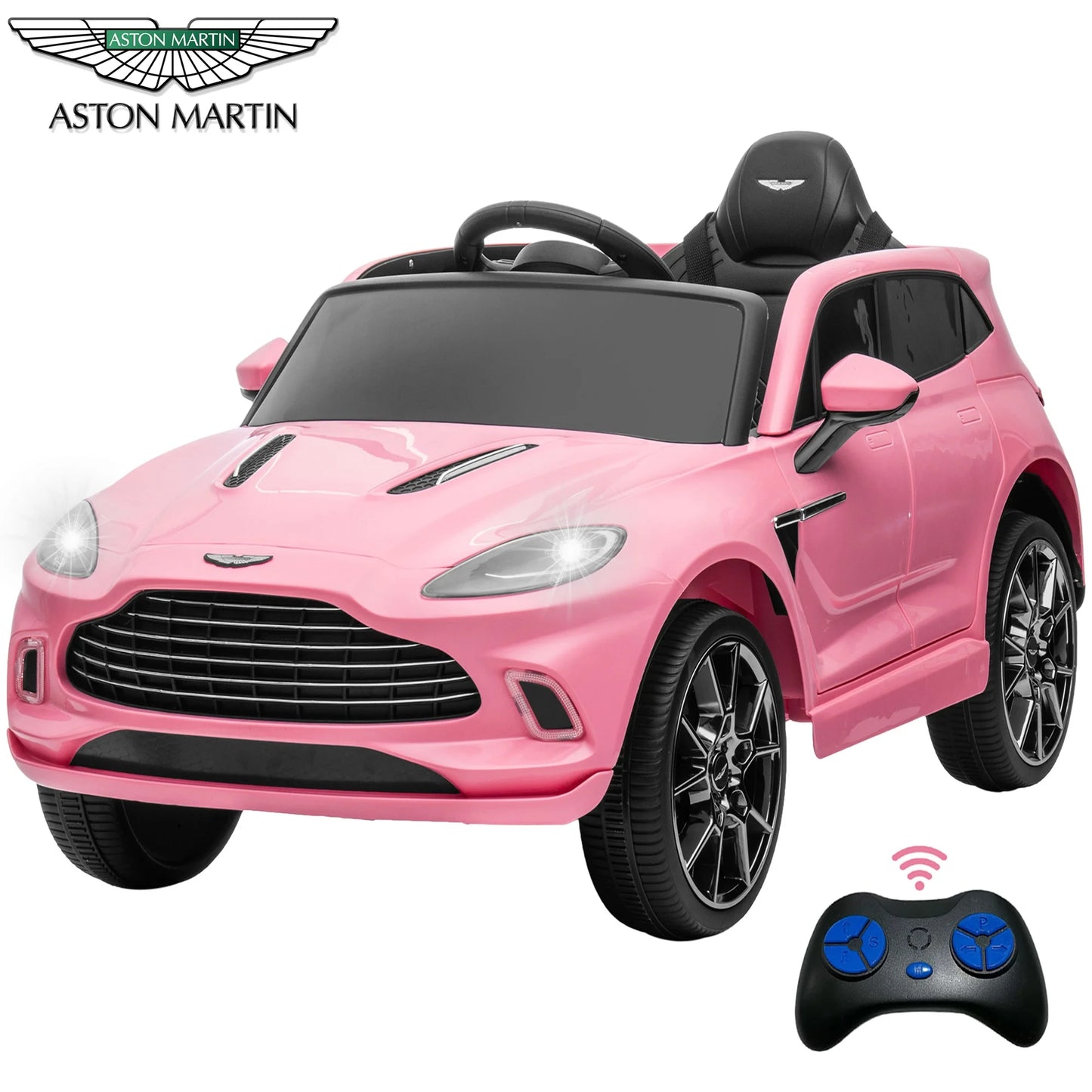 Powered Ride on Cars for kids, 12V Licensed Aston Martin Battery Powered Ride on Toys with Remote Control, MP3 Player, LED Headlights, Safety Belt, 4 Wheeler, Electric Car for Kids 3-5 Boy Girl