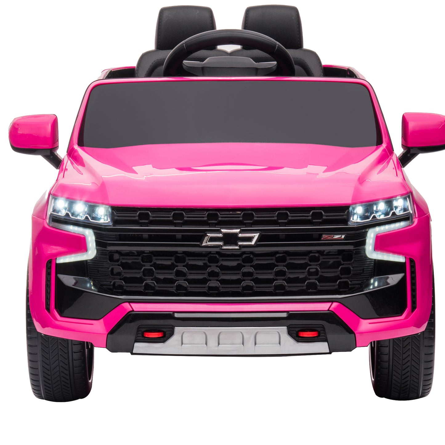 iRerts 12V Ride On Toys with Remote Control, Licensed Chevrolet Tahoe Kids Ride on Cars with Music, LED Lights, MP3/USB/AUX Port, Kids Electric Vehicle for Boys Girls, Pink