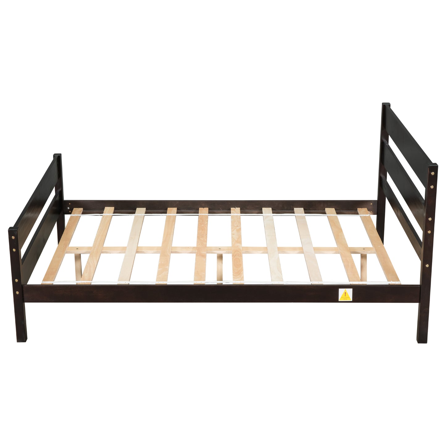 iRerts Wood Full Bed Frame, Espresso Full Platform Bed Frame with Headboard and Footboard, Modern Full Bed Frame No Box Spring Needed for Adults Teens Kids, Full Size Bed Frame with Wood Slat Support