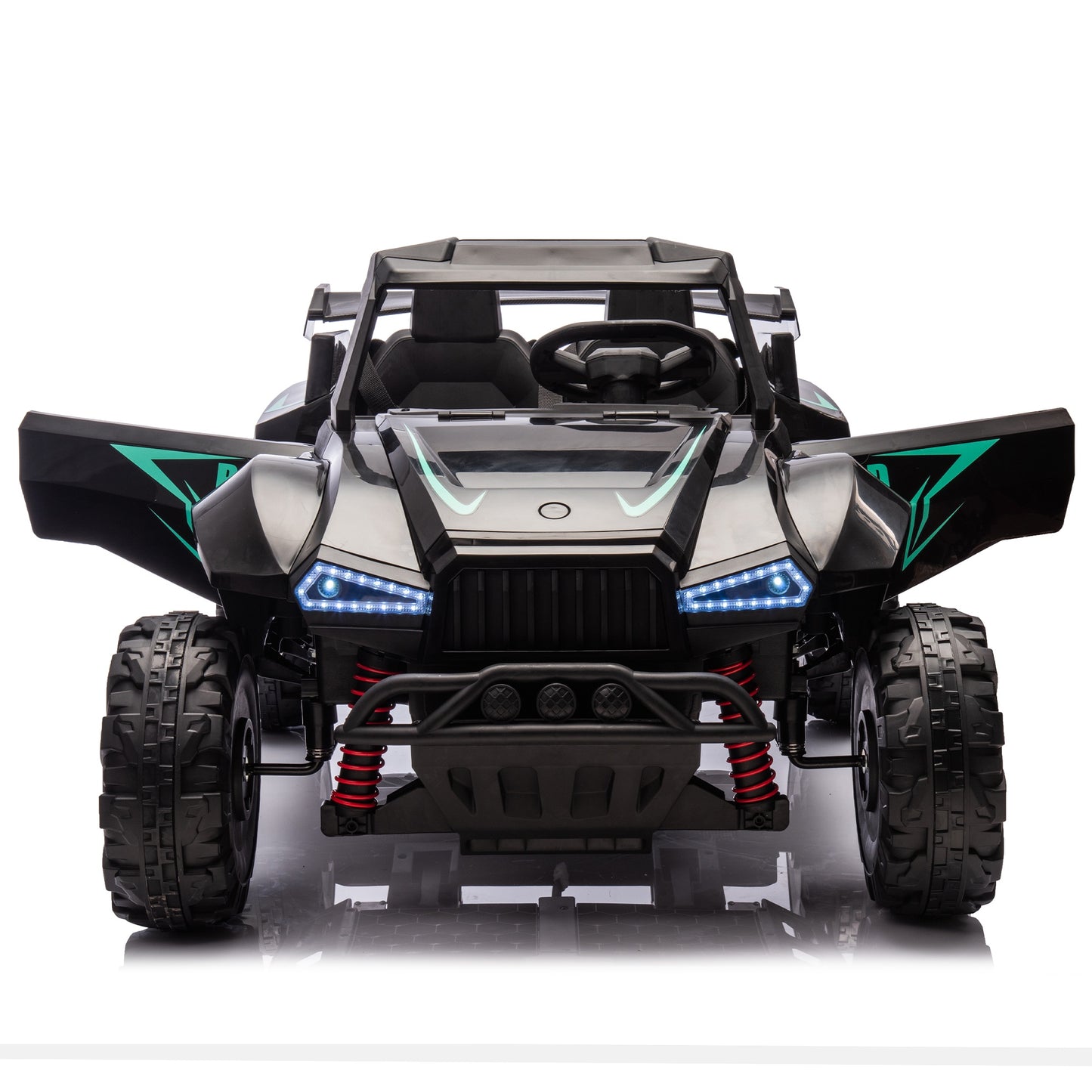 iRerts 24V Powered Ride on Cars, Ride on Toys for Big Kids Boys Girls Ages 3-8, Kids Car Electric Vehicles with Remote Control, Bluetooth, MP3/USB Ports, 4 Wheels Spring Suspension, Black