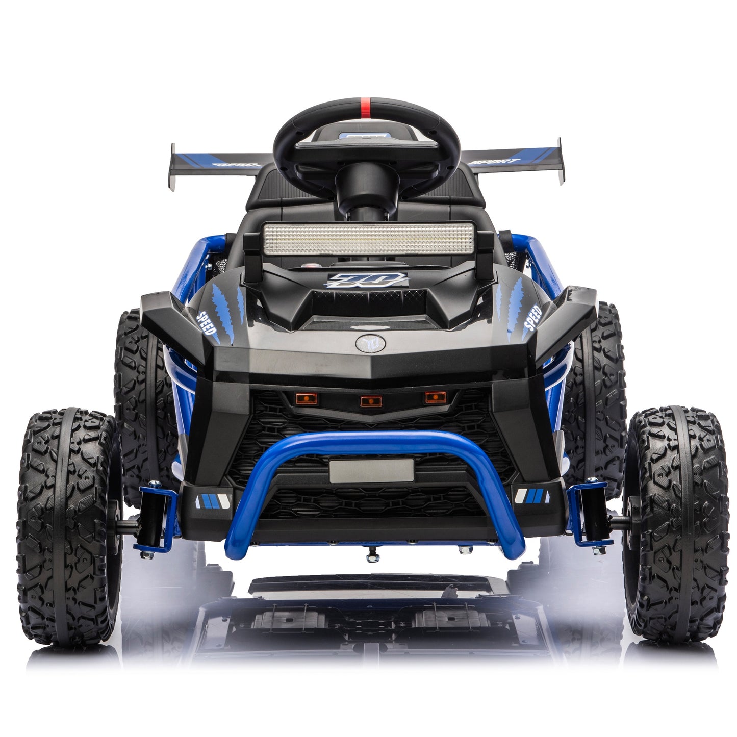 iRerts 36V Ride on Toys for Big Kids, 500W Powered Ride on Car for Kids Boys Girls Ages 6+, Kids Electric Car with EVA Tires, Metal Frame, Bluetooth, Adjustable Seat, Spring Suspension, Blue
