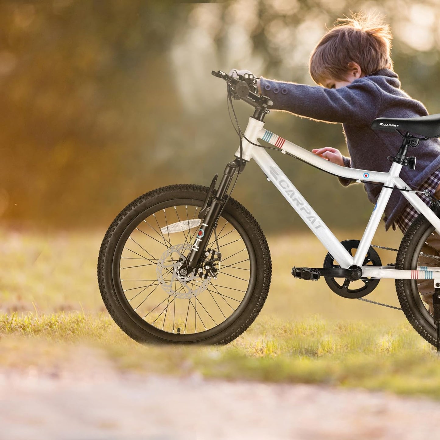 iRerts Mountain Bike for Boys Girls, 20'' Kids Mountain Bike with 7 Speed, Front Suspension, Disc Brake, Kids Bike for 8-12 Years Old, Teenager Children Kids Bicycles, White