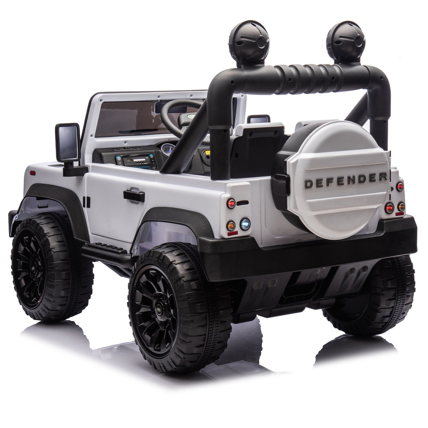 iRerts 24V 2 Seater Ride on Cars, Licensed Land Rover Defender Volta 5008 Ride on Toys for Big Kids with Remote Control, Bluetooth, Music, LED Lights, Powered Electric Car for Kids Ages 3-8, White