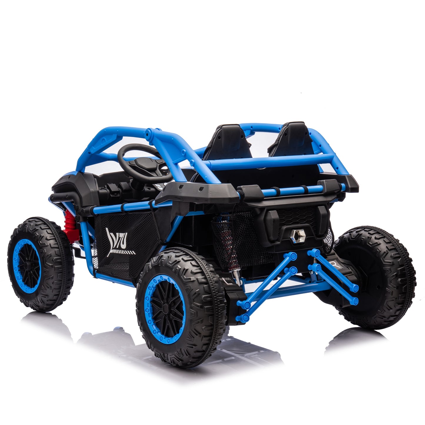 iRerts 2 Seater Ride on Car for Kids, 24 Volt Ride on Toys for Boys Girls Gifts, Powered Ride on UTV Electric Vehicle with Remote Control, Bluetooth, MP3/USB Ports, 4 Wheel Spring Suspension, Blue