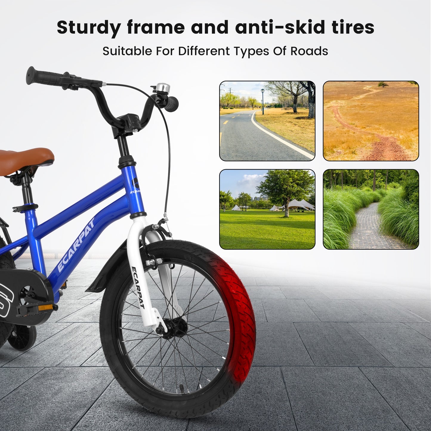 iRerts Kids Bicycles 16 Inch, Freestyle Kids Bike Sport Bicycle for Boys Girls 3-6 Years Old, Girls Boys Bicycles with Training Wheels, Fender, Blue