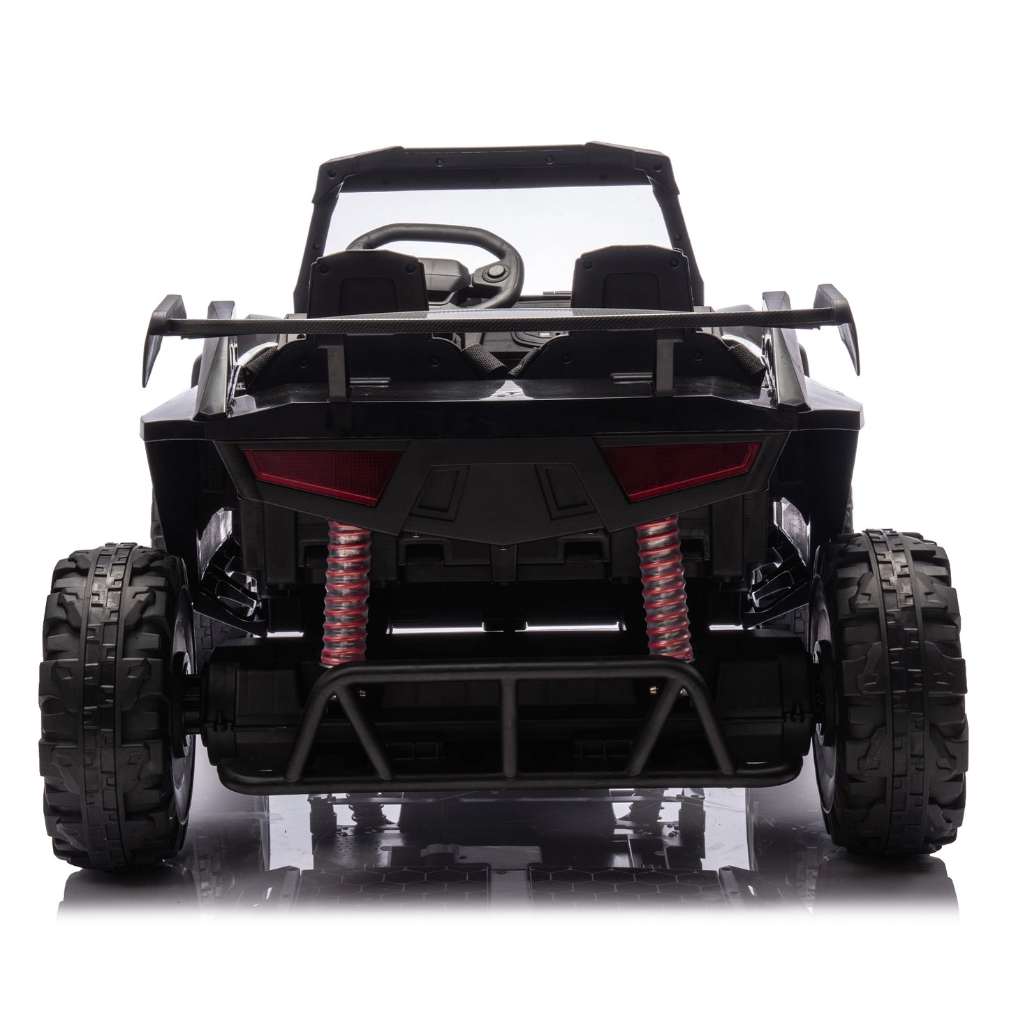 iRerts 24V Powered Ride on Cars, Ride on Toys for Big Kids Ages 3-8, Kids Police Car Electric Vehicles with Remote Control, Bluetooth, MP3/USB Ports, 4 Wheels Spring Suspension, Megaphone, Black