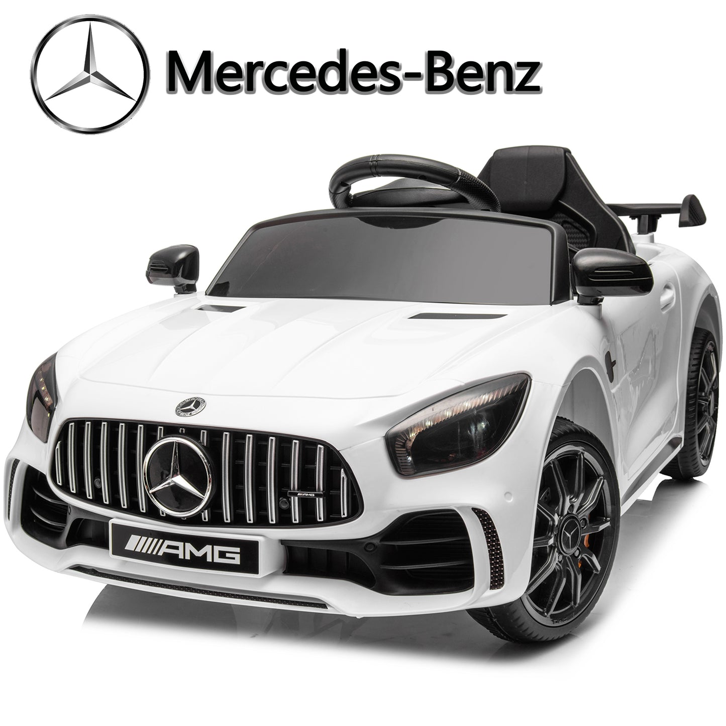 12V Ride on Car for Girls and Boys?Licensed Mercedes Benz Electric Vehicle, MP3, AUX, TF Card Slot, Ride on Toy for 3-5 Years Old