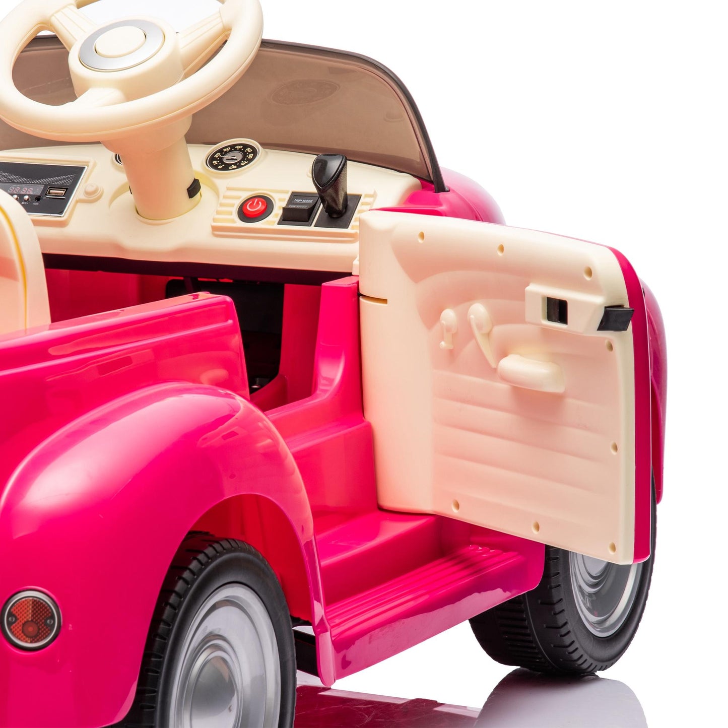 12V Powered Ride on Cars, Licensed Chevrolet 3100 Ride on Toys with Remote Control for kids Ages 3-6 Birthday Christmas Gifts, Kids Electric Car with Bluetooth, Music, USB/AUX Port, 3 Speeds, Pink